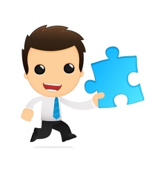 Funny cartoon office worker vector image