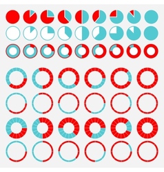 Set of brightly colored pie charts vector image
