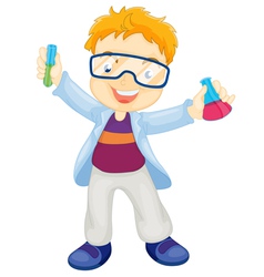Kid scientist vector image