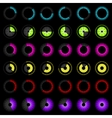 Set of bright progress indicators for the web vector image