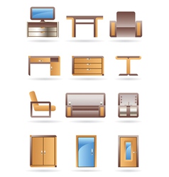 Furniture icons set vector image