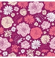 Purple pink flower silhouettes seamless pattern vector image