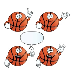 Smiling basketball set Smiling basketball set vector image