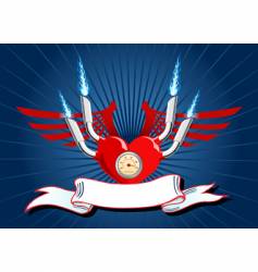 Heart with wings vector image