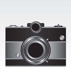 Retro black camera vector image
