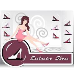 Girl for shoes shop vector image