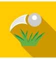 Golf ball flying icon flat style vector image