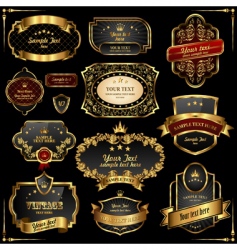 Retro gold frames vector image