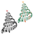 Trees with music notes vector image