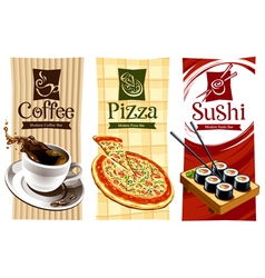 Template designs of food banners vector image