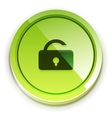 Glossy bright unlock button vector image