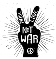 Grunge distressed peace sign silhouette Grunge distressed peace sign silhouette vector image