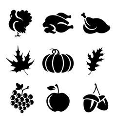 Thanksgivin icons Thanksgivin icons vector image