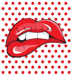 Usne ugrizaj popart resize vector image