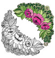 Abstract flowers hand-painted vector image
