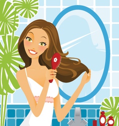 Hairbrush Woman vector image