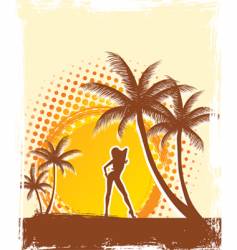 Palm sun vector image