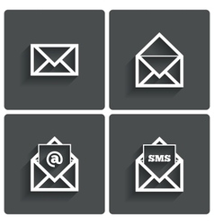 Mail icons Mail sms symbol At sign Letter vector image