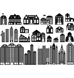 Building silhouettes vector image