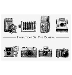 Evolution of the photo video film movie camera vector image