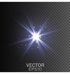 Glow light effect Star burst with sparkles vector image