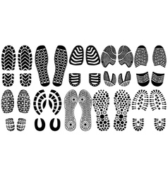 Shoe print silhouettes vector image