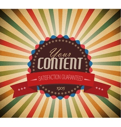 Retro vintage grunge label Retro vintage grunge label vector image