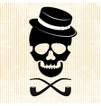 Hipster skull graphic background vector image