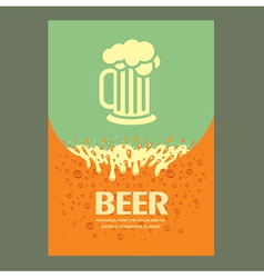 Beer cover card menu splash vector image