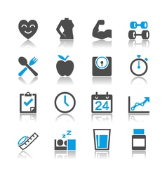 Healthcare icons reflection vector image