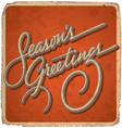 Hand-lettered vintage SEASONS GREETINGS card vector image