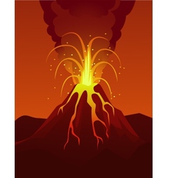 Volcano poster vector image