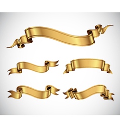 Gold ribbons vector image