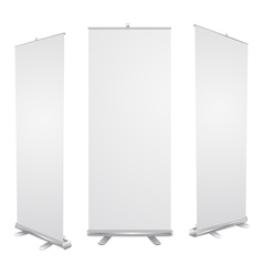 Blank roll up banner display vector image