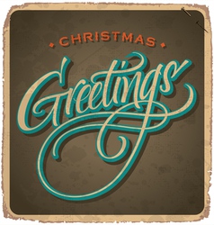 Hand-lettered vintage christmas card vector image