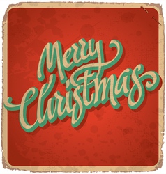 Hand-lettered vintage christmas card vector image