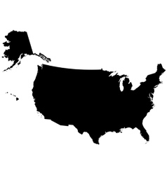 Silhouette map of the United States Of America vector image
