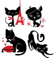Set of cats silhouettes vector image