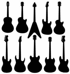 Guitars silhouettes vector image