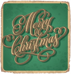 Hand-lettered vintage christmas card vector image