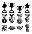 Black trophy and awards icons set vector image