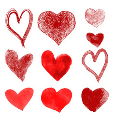 Set of hand drawn hearts isolated on whit Set of hand drawn hearts isolated on whit vector image