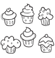 Cupcake sketch vector image