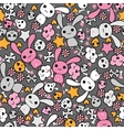 Seamless pattern with doodle kawaii vector image