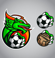 Dragon emblem logo football vector image