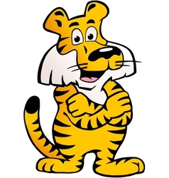 Hand-drawn of an Happy And Proud Siberian Tiger vector image