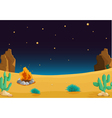Night time Desert vector image