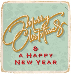 Hand-lettered vintage christmas card vector image