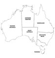 Outline map of the states of Australia vector image