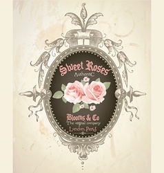 Vintage rose frame vector image